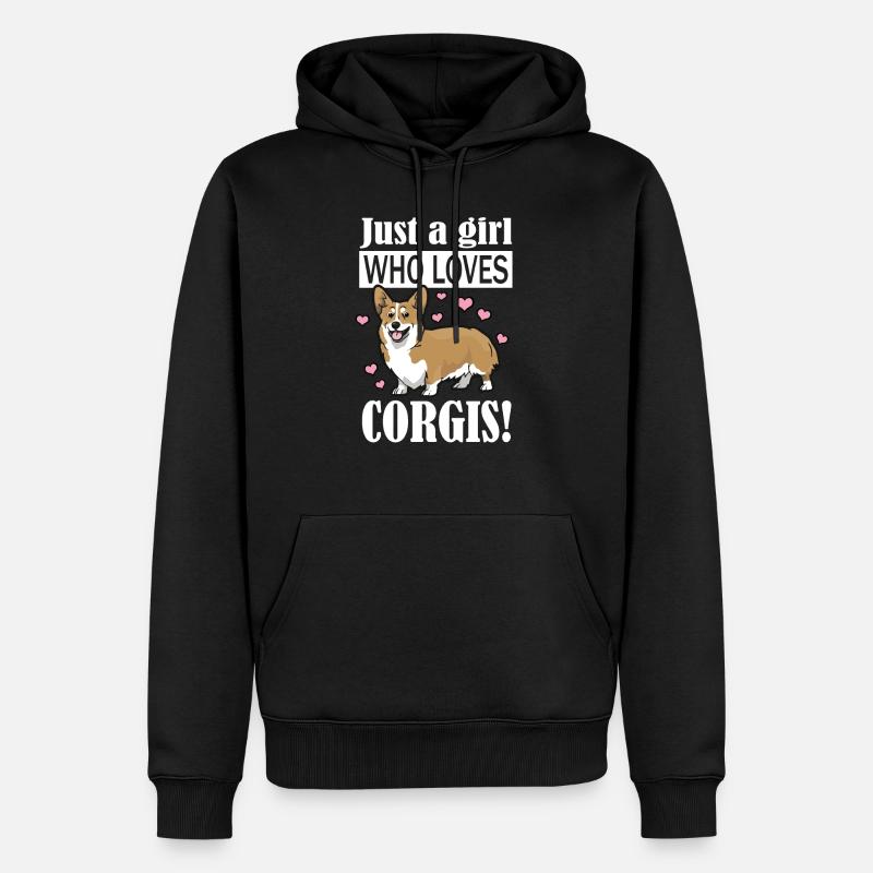 Corgi - Sweat à capuche Premium bio Homme - noir