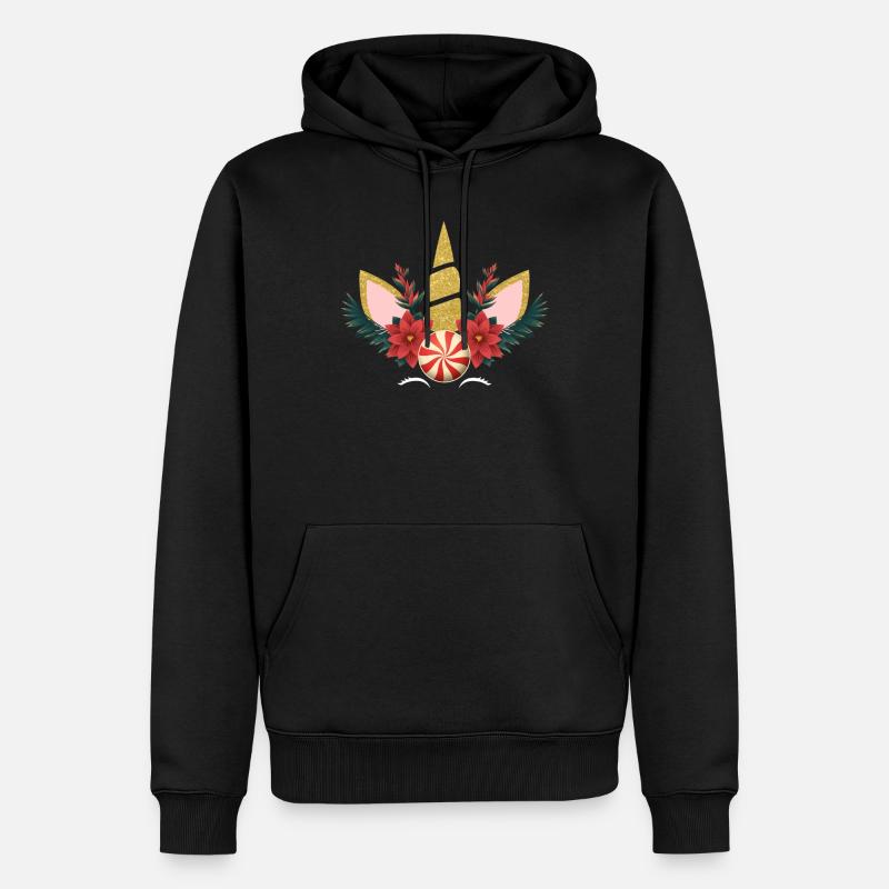 Noël Licorne - Sweat à capuche Premium bio Homme - noir
