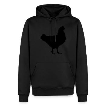 huhn silhouette design - Männer Premium Bio Hoodie - Schwarz - Vorne - Nico (187cm)