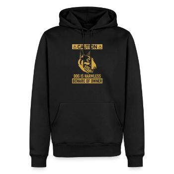 Bull terrier - Sweat à capuche Premium bio Homme - noir - Devant - Nico (187cm)