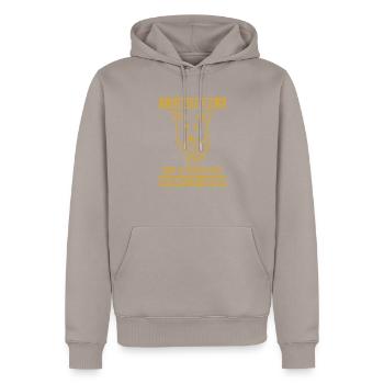 Border Collie - Men’s Premium Organic Hoodie - taupe - Front - Nico (187cm)