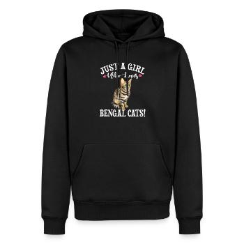 Bengalkatzen - Männer Premium Bio Hoodie - Schwarz - Vorne - Nico (187cm)