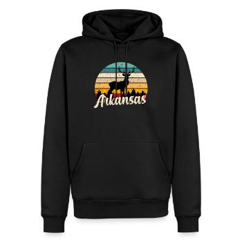 Arkansas - Männer Premium Bio Hoodie - Schwarz - Vorne - Nico (187cm)