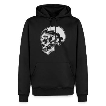 SILBERNE SCHÄDEL - Männer Premium Bio Hoodie - Schwarz - Vorne - Nico (187cm)
