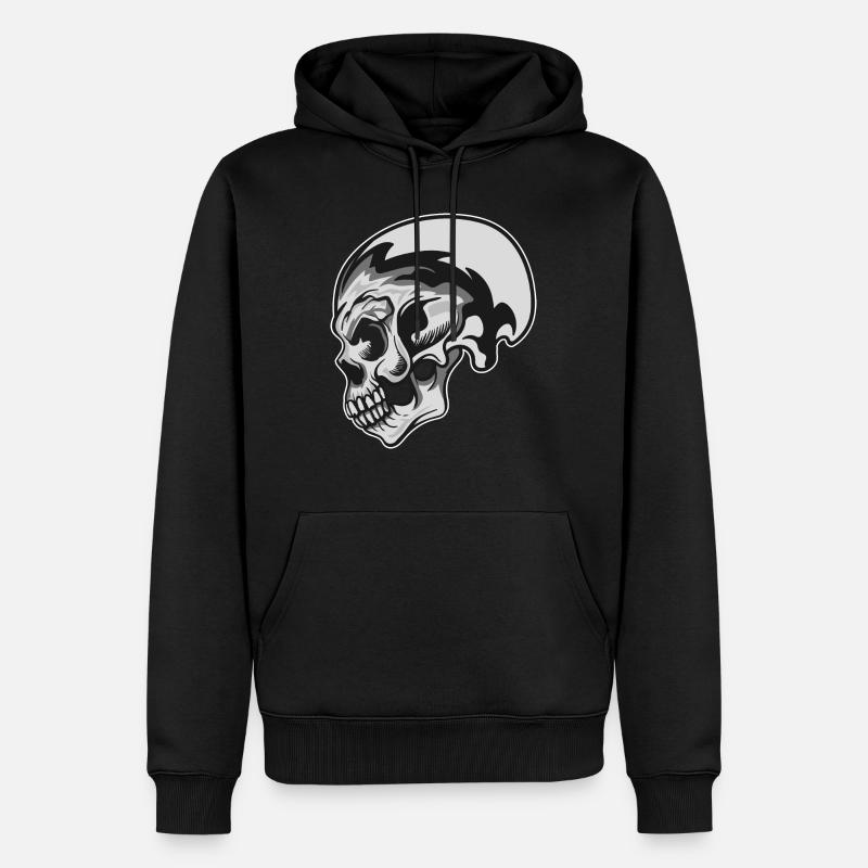CRÂNE D'ARGENT - Sweat à capuche Premium bio Homme - noir