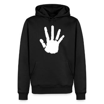 Main Blanche Onizuka Style - Sweat à capuche Premium bio Homme - noir - Devant - Nico (187cm)
