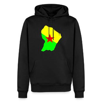 Karte von Französisch-Guayana. - Männer Premium Bio Hoodie - Schwarz - Vorne - Nico (187cm)