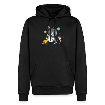 Border collie - Sweat à capuche Premium bio Homme - noir - Devant - Nico (187cm)