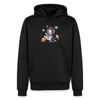 Axolotl - Sweat à capuche Premium bio Homme - noir - Devant - Nico (187cm)