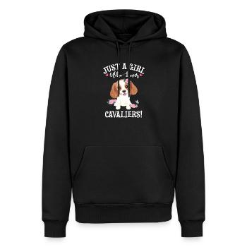 Cavalier King Charles Spaniel - Sweat à capuche Premium bio Homme - noir - Devant - Nico (187cm)