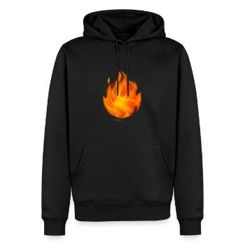 Feuer - Männer Premium Bio Hoodie - Schwarz - Vorne - Nico (187cm)