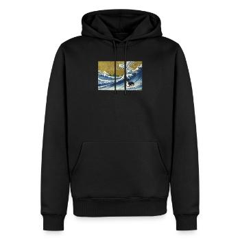 Corgi - Männer Premium Bio Hoodie - Schwarz - Vorne - Nico (187cm)
