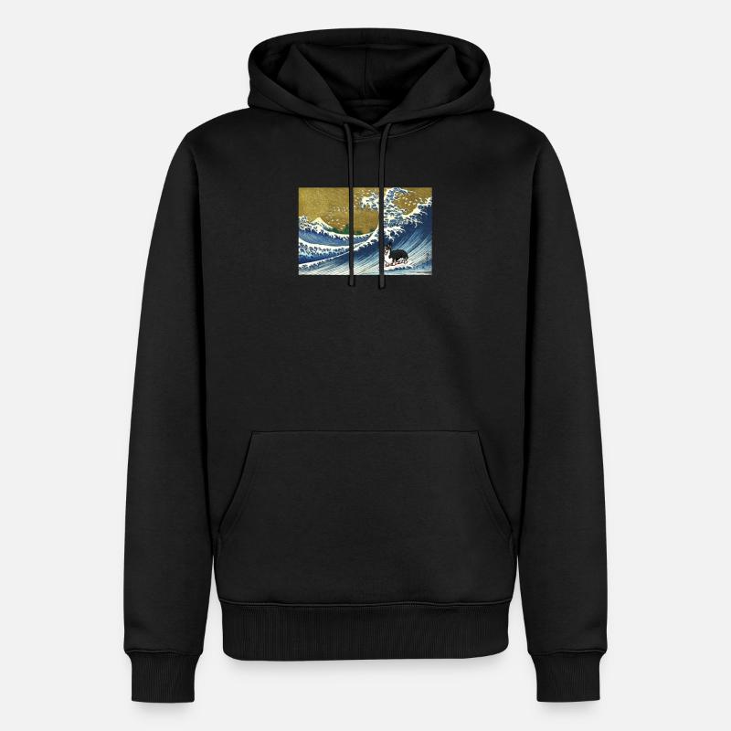 Corgi - Männer Premium Bio Hoodie - Schwarz