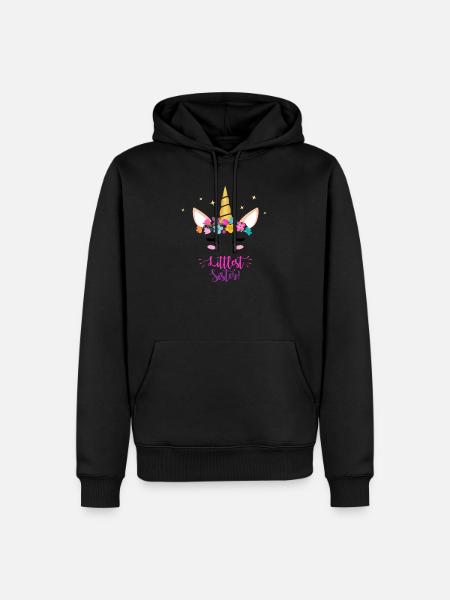 Kleinste Schwester - Männer Premium Bio Hoodie - Schwarz