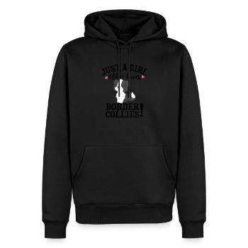Border Collie - Sweat à capuche Premium bio Homme - noir - Devant - Nico (187cm)