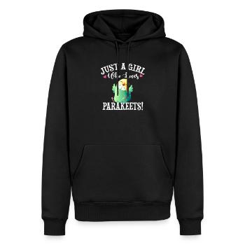 Perruche - Sweat à capuche Premium bio Homme - noir - Devant - Nico (187cm)