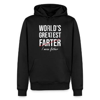 Der größte Vater der Welt - Männer Premium Bio Hoodie - Schwarz - Vorne - Nico (187cm)