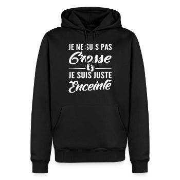 je ne suis pas grosse je suis juste enceinte - Sweat à capuche Premium bio Homme - noir - Devant - Nico (187cm)