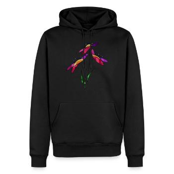 Blumen - Männer Premium Bio Hoodie - Schwarz - Vorne - Nico (187cm)