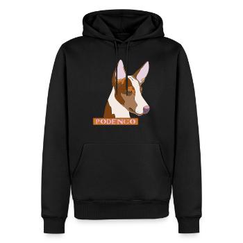 Podenco - Sweat à capuche Premium bio Homme - noir - Devant - Nico (187cm)