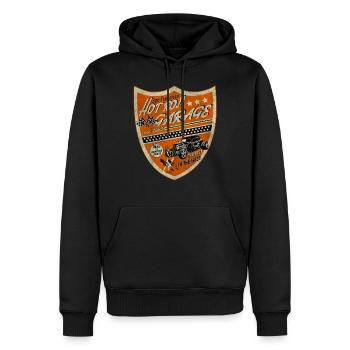 San Francisco hot rod garage - Men’s Premium Organic Hoodie - black - Front - Nico (187cm)