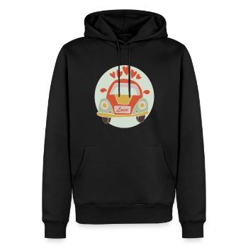 Auto der Liebe - Männer Premium Bio Hoodie - Schwarz - Vorne - Nico (187cm)