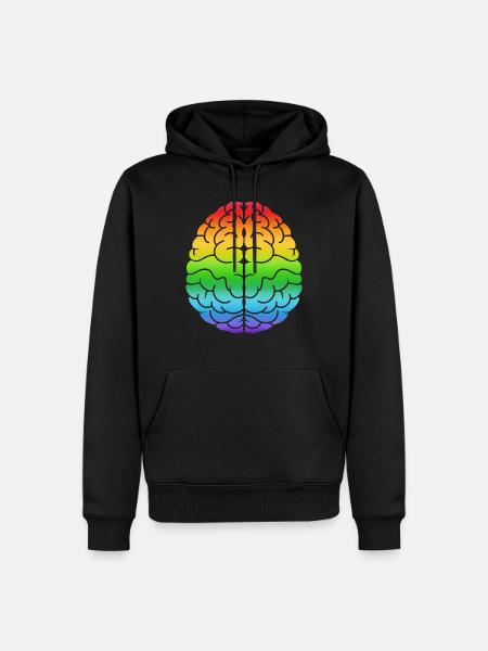 Rainbow Brain - fejre Neurodiversity - Herre Premium økologisk hoodie - sort