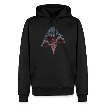 Loup-garou - Sweat à capuche Premium bio Homme - noir - Devant - Nico (187cm)