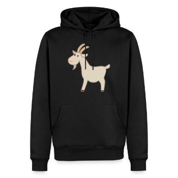 Chèvre - Sweat à capuche Premium bio Homme - noir - Devant - Nico (187cm)