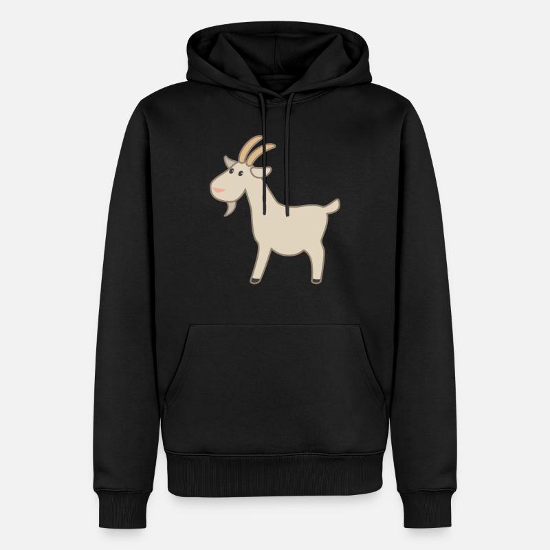 Ziege - Männer Premium Bio Hoodie - Schwarz