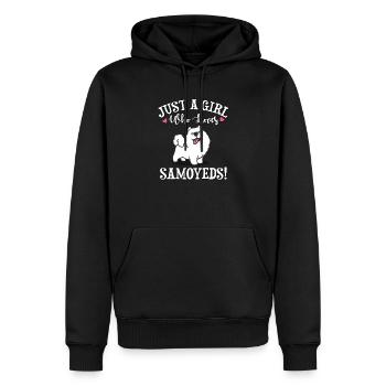 Samojede - Männer Premium Bio Hoodie - Schwarz - Vorne - Nico (187cm)