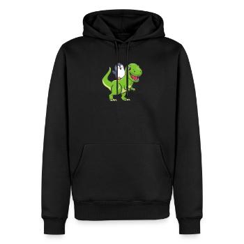 Pinguin - Männer Premium Bio Hoodie - Schwarz - Vorne - Nico (187cm)