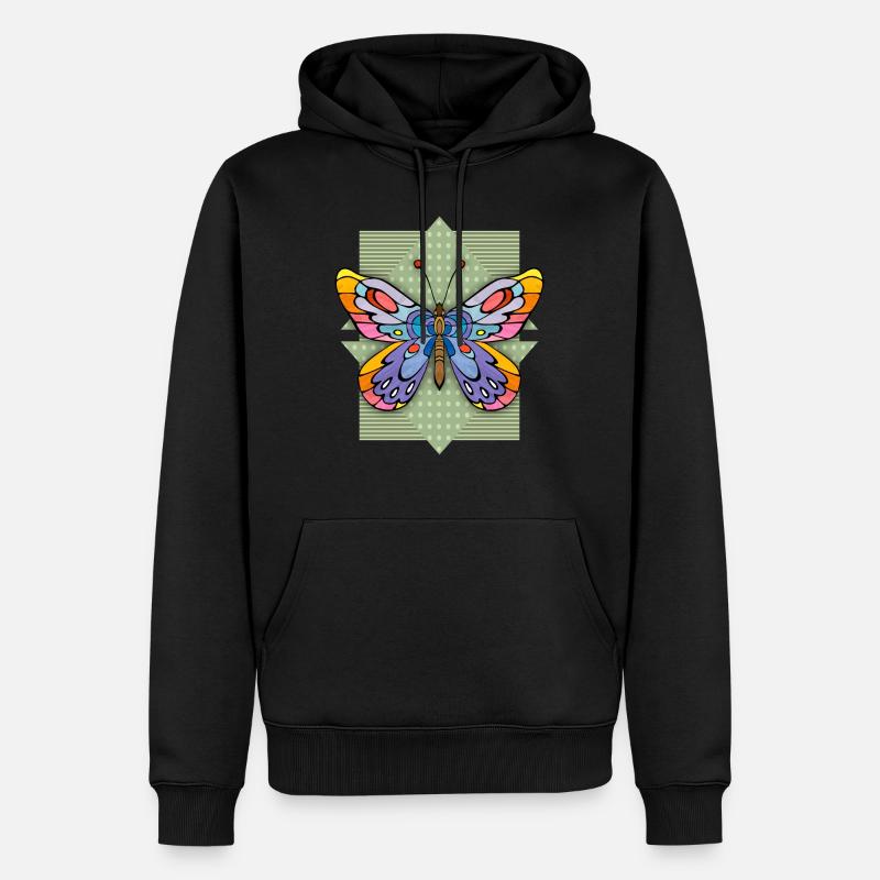 Papillon - Sweat à capuche Premium bio Homme - noir