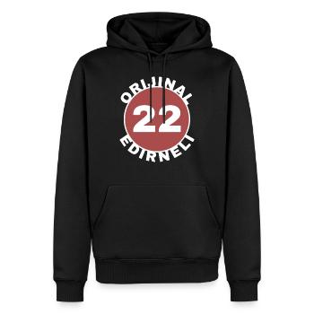 Edirne - Sweat à capuche Premium bio Homme - noir - Devant - Nico (187cm)