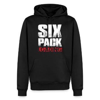 Six Pack Loading Dunkel coole shirts ch / at - Männer Premium Bio Hoodie - Schwarz - Vorne - Nico (187cm)