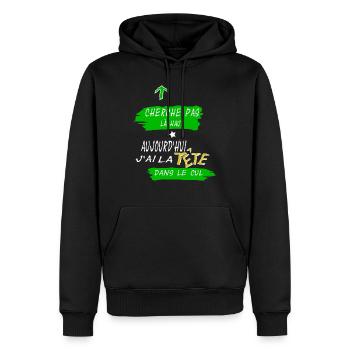 Tête dans le cul - Sweat à capuche Premium bio Homme - noir - Devant - Nico (187cm)