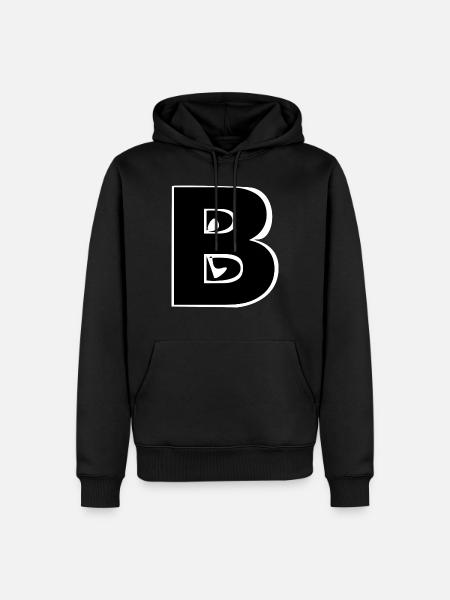 B - Männer Premium Bio Hoodie - Schwarz