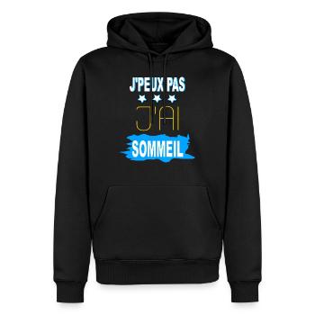 J'peux pas - j'ai sommeil - Sweat à capuche Premium bio Homme - noir - Devant - Nico (187cm)