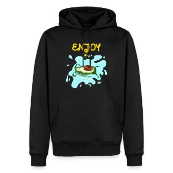 Baignade à l’avocat - Sweat à capuche Premium bio Homme - noir - Devant - Nico (187cm)