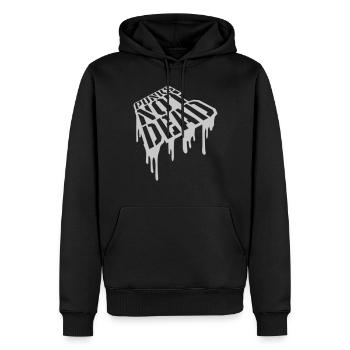 Zitat punks not dead - Männer Premium Bio Hoodie - Schwarz - Vorne - Nico (187cm)