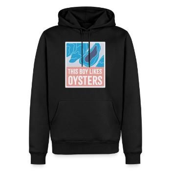 Boy Likes Huîtres Fruits de mer Chef Nature - Sweat à capuche Premium bio Homme - noir - Devant - Nico (187cm)