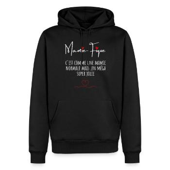 Mamie-fique mamie magnifique - Sweat à capuche Premium bio Homme - noir - Devant - Nico (187cm)