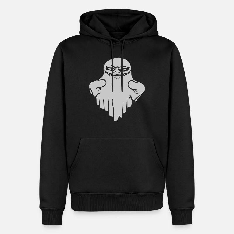 Comic schwebender Monster Geist - Männer Premium Bio Hoodie - Schwarz