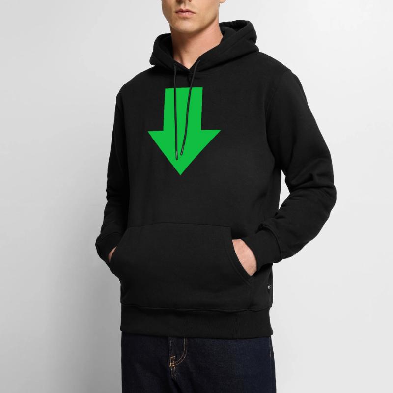 Flèche vers le bas vers la pointe de flèche verte Sweat à capuche Premium bio Homme