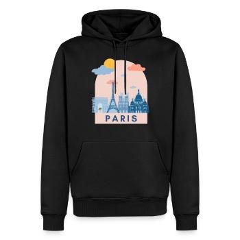 Frankreich Paris Logo Design Europe Urlaub - Männer Premium Bio Hoodie - Schwarz - Vorne - Nico (187cm)