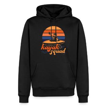 Kayak Squad : kayak d'aventure en eau vive - Sweat à capuche Premium bio Homme - noir - Devant - Nico (187cm)