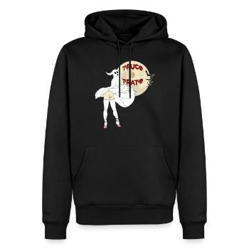Des bonbons ou des bâtons - Sweat à capuche Premium bio Homme - noir - Devant - Nico (187cm)