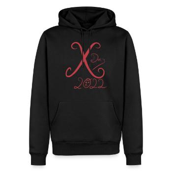 Jour X 2022 - Sweat à capuche Premium bio Homme - noir - Devant - Nico (187cm)