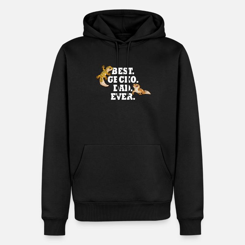 Gecko léopard - Sweat à capuche Premium bio Homme - noir