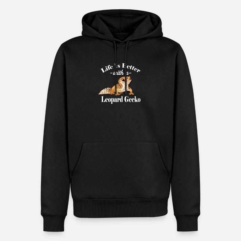 Leopardgecko - Männer Premium Bio Hoodie - Schwarz